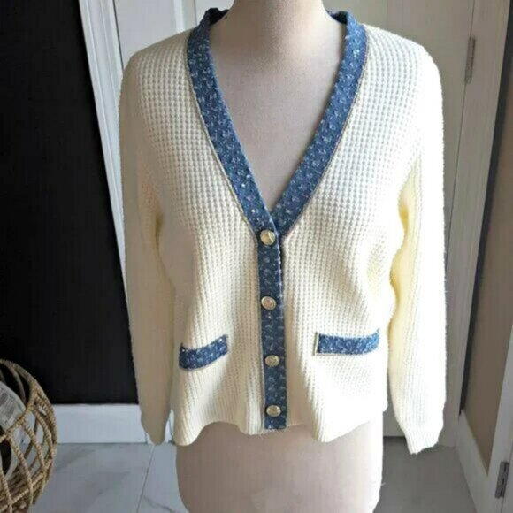 NWT! NANETTE LEPORE Tweed LUXURY CARDIGAN SWEATER - Picture 9 of 9